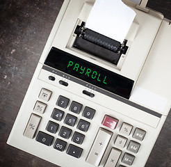 Image showing Old calculator - payroll