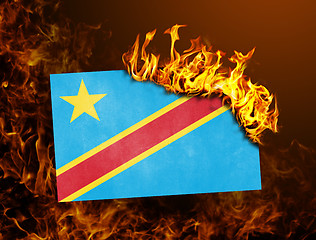 Image showing Flag burning - Congo