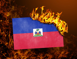 Image showing Flag burning - Haiti