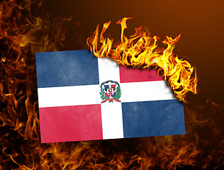 Image showing Flag burning - Dominican Republic