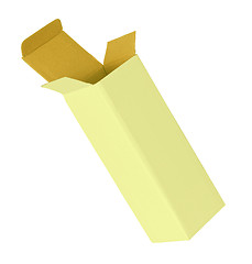 Image showing Yellow cardboard box on a white background