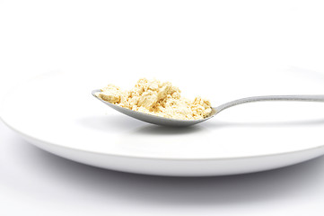 Image showing Lupin flour on wooden shovel