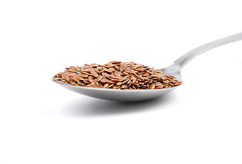 Image showing Flax seed on spoon