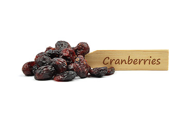 Image showing Dried cranberries at plate