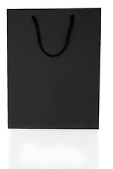 Image showing Empty Black Shopping Bag On White