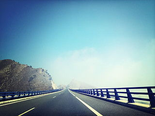 Image showing Highway going through the mountains