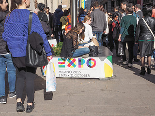 Image showing Expo Milano 2015 flags