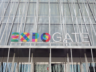 Image showing Expo Milano 2015 flags