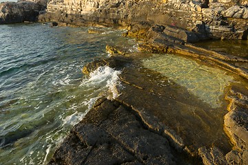 Image showing Beach with rocks and clean water