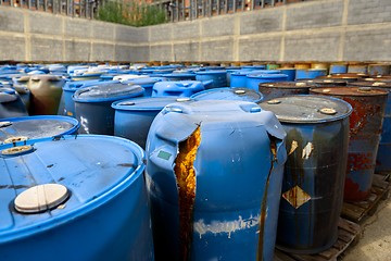 Image showing Several barrels of toxic waste 