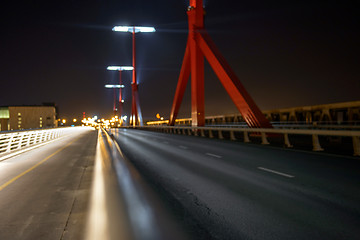 Image showing Empty bridge at night