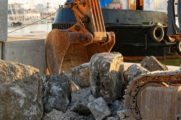 Image showing Industrial interior with bulldozer inside