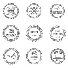 Image showing Set of outline emblems