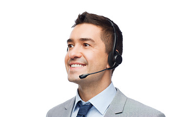 Image showing smiling businessman in headset