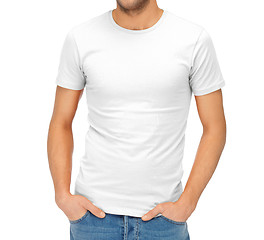 Image showing handsome man in blank white shirt