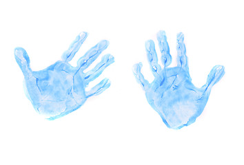 Image showing blue hands