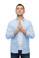 Image showing happy man praying