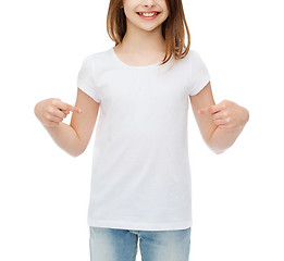 Image showing smiling little girl in blank white t-shirt