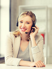 Image showing friendly female helpline operator