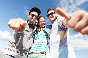 Image showing group of teenagers outside