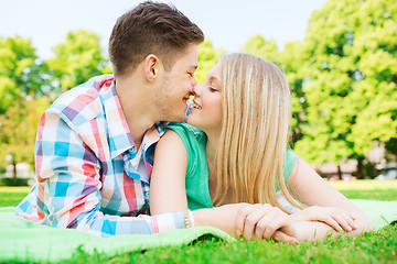 Image showing smiling couple in park