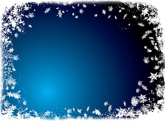 Image showing christmas flake border blue