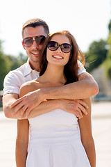 Image showing smiling couple in city