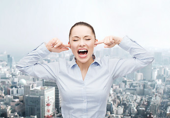 Image showing angry screaming businesswoman