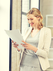 Image showing happy woman with documents