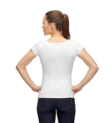 Image showing woman in blank white t-shirt