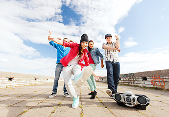 Image showing group of teenagers dancing