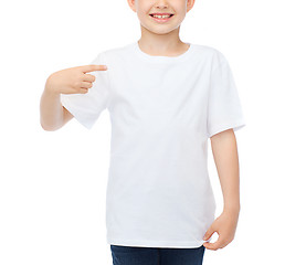 Image showing smiling little boy in blank white t-shirt