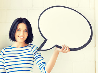 Image showing happy teenage girl with blank text bubble