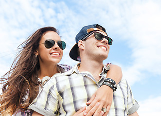 Image showing teenagers having fun outside