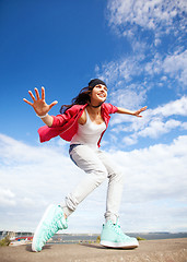 Image showing beautiful dancing girl in movement