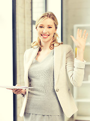 Image showing happy woman with documents