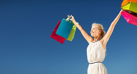 Image showing woman with shopping bags