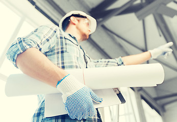 Image showing man with blueprint