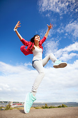 Image showing beautiful dancing girl jumping