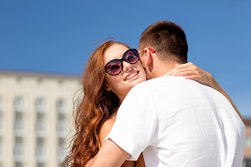 Image showing smiling couple in city