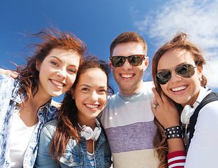 Image showing group of teenagers outside