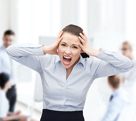 Image showing angry screaming businesswoman