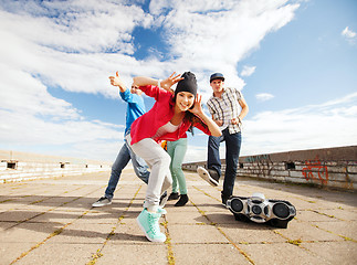 Image showing group of teenagers dancing