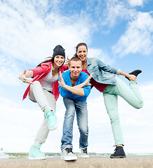 Image showing group of teenagers dancing