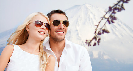 Image showing couple in shades at sea side