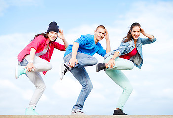 Image showing group of teenagers dancing