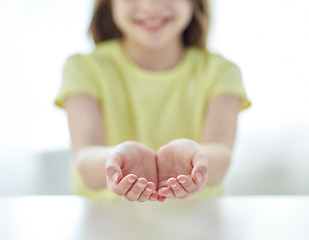 Image showing close up of child cupped hands