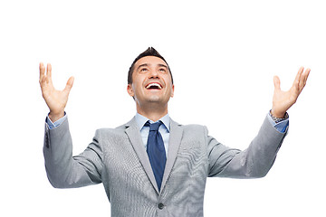 Image showing happy laughing businessman in suit