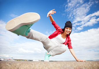 Image showing beautiful dancing girl in movement