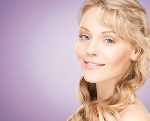 Image showing beautiful young woman face with long wavy hair